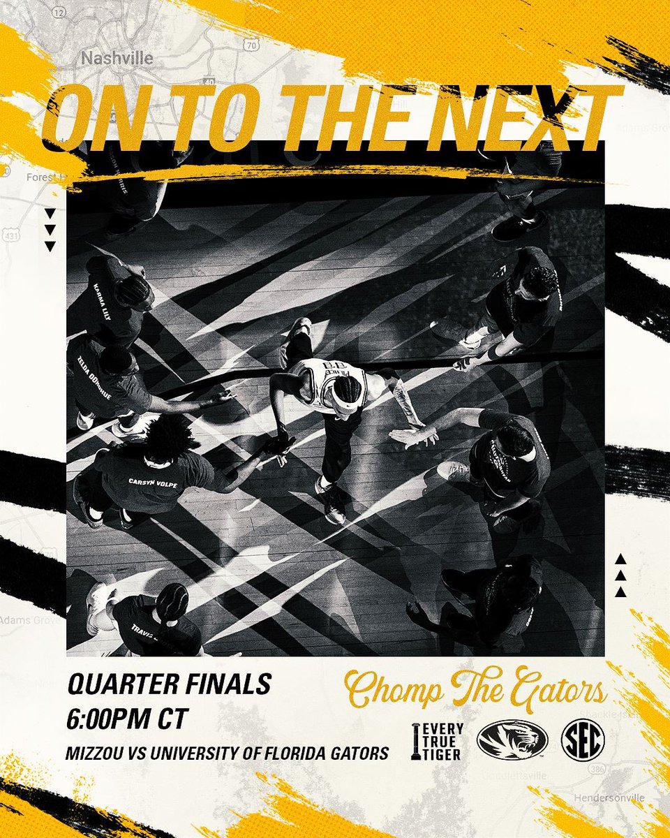 Big-time matchup ahead! Time to back the Tigers against Florida! ⚫️🟡💪

#ETTB #MIZ <a href="/MizzouAthletics/">Mizzou Athletics</a> <a href="/EveryTrueTiger/">Every True Tiger Brands</a> <a href="/MizzouHoops/">Mizzou Hoops</a> 

📆: Friday, March 14
⏰: 6:00pm
📺: SEC Network