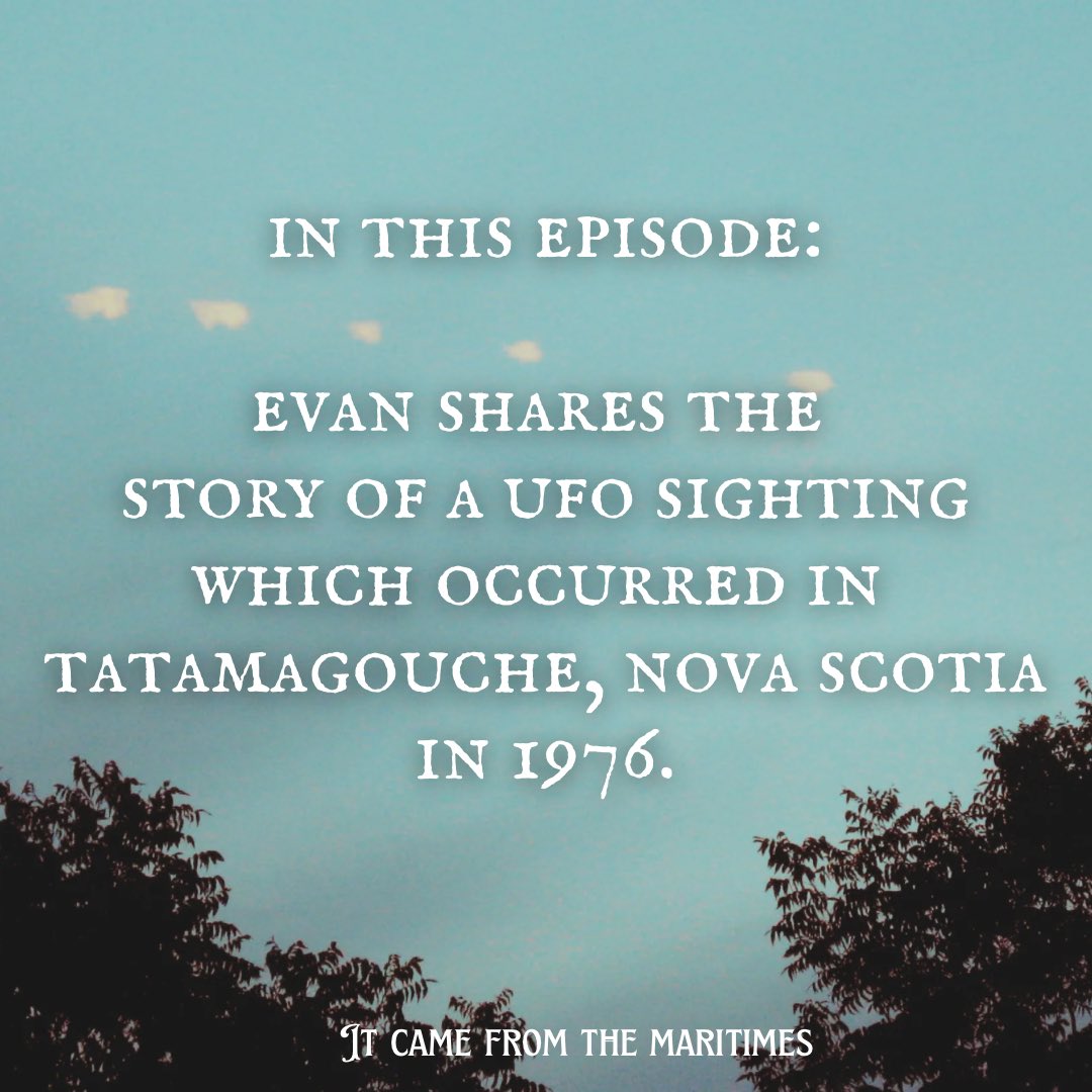 icftmaritimes's tweet photo. In 1976, a farmer from Tatamagouche, Nova Scotia witnessed multiple unidentified flying objects.

Listen to our most recent Maritime Mini on Apple Podcasts, Spotify, YouTube, Podcast Addict &amp; Amazon to hear the full story. https://t.co/MaY8nHc9Ao