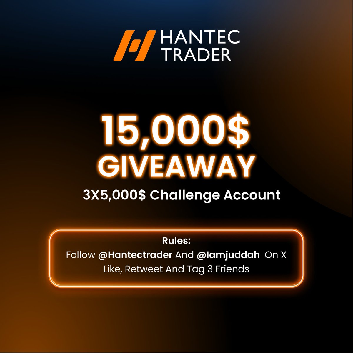 GIVEAWAY ALERT! 🎁

3x$5K Challenge Accounts! 🎯

1️⃣ Follow <a href="/iamjuddah/">𝐉𝐮𝐝𝐝𝐚𝐡™</a> &amp; <a href="/HantecTrader/">Hantec Trader</a> 
❤️Like 
🔁Repost 
 🏷️ tag 3 friends

Take your trading game to the next level with exclusive discounts on Hantec Trader challenges! 

🔹 20% OFF – 2K, 5K, and 10K Challenges
👉 Use Code: