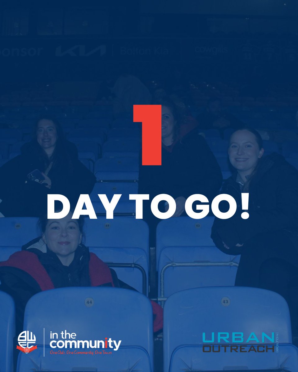 OfficialBWITC's tweet photo. 🌕 1 DAY TO GO! 🌕

Tomorrow night, we sleep out here at the Toughsheet Community Stadium to raise vital funds for BWitC and Urban Outreach. Our amazing participants are coming together to make a difference for those who don’t have a place to call home across Bolton.

There’s still time to donate! Every pound you can donate helps to bring hope and support to people experiencing homelessness.

🔗 Show your support: https://t.co/fLzou1Hdue

@UrbanOutreachUK @OfficialBWFC 

#BWitC | #BWFC | #BWitCStadiumSleepout25