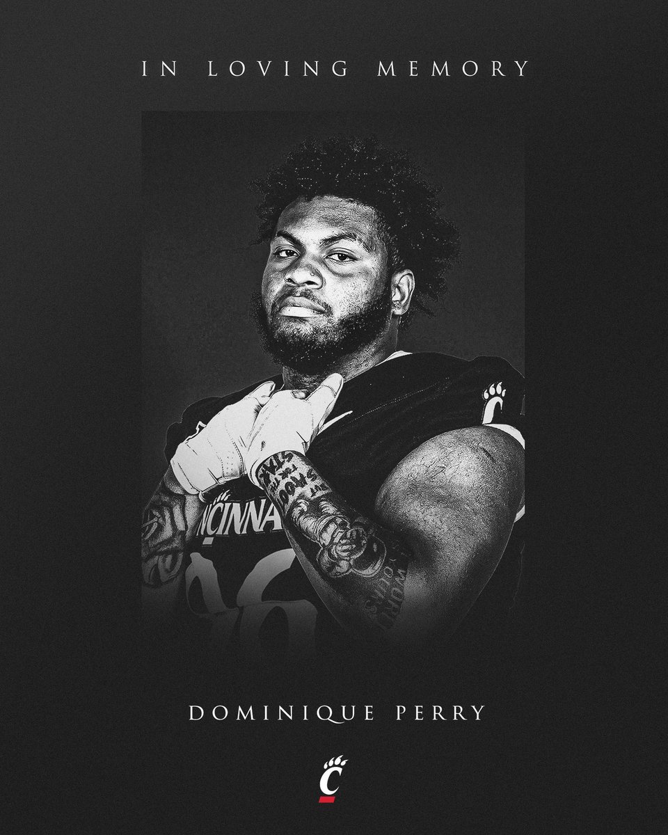 We are heartbroken by the loss of former defensive lineman Dominique Perry. Our hearts are with Dominique’s family, teammates, and all who knew him.
#Bearcats