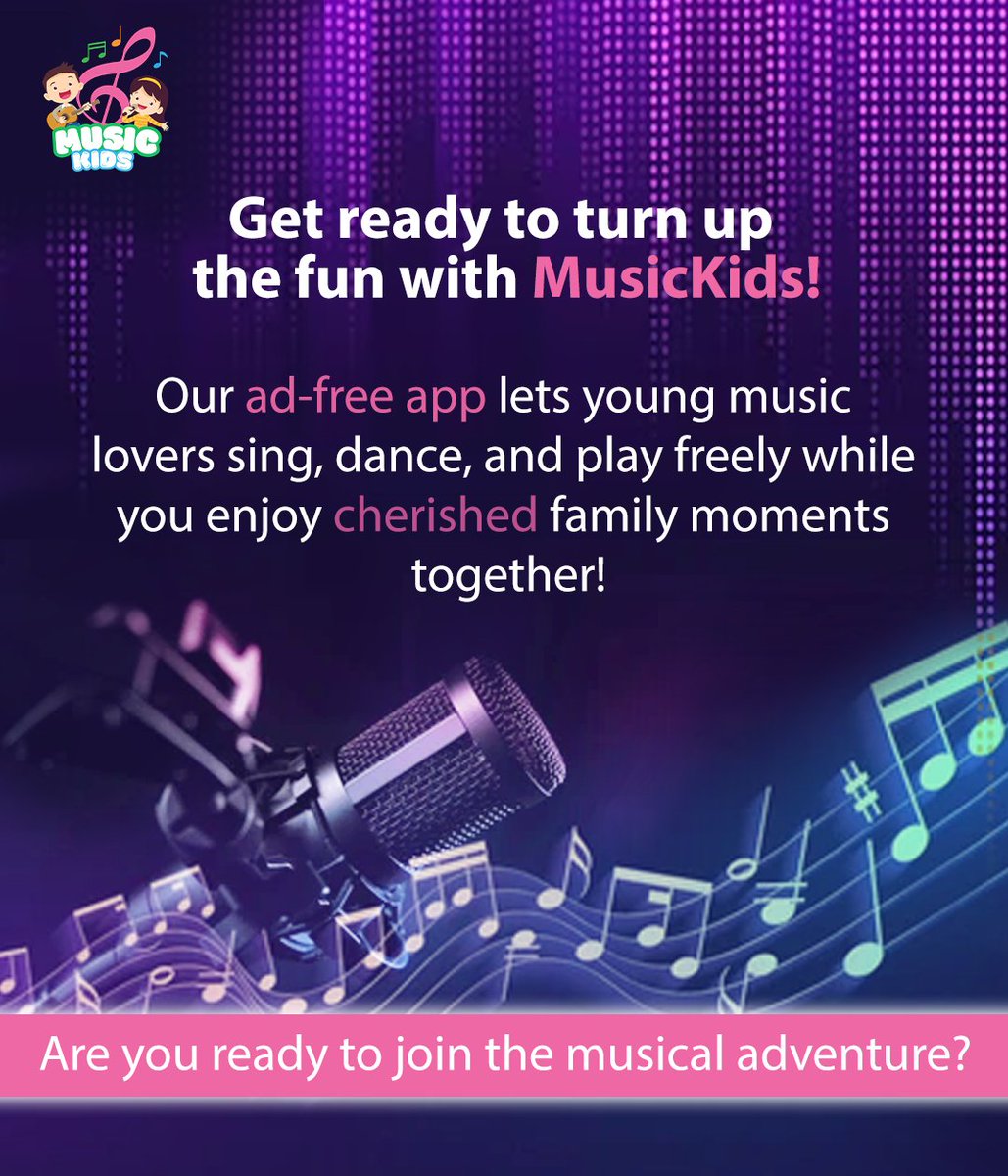 bjbluesky's tweet photo. Get ready to turn up the fun with MusicKids! 🌟🎶

Our exciting app is the ultimate playground for young music lovers, where they can sing, dance, and play to their heart's content—without any interruptions or ads! 🚀🎤💃

Imagine the joy of watching your child explore a world of diverse songs while you create cherished family moments together. 💕👨‍👩‍👧‍👦🎼

Are you ready to join the musical adventure? 🎸🎶

Let’s make memories that last a lifetime—download MusicKids today and start the fun! 🎉✨
.
.
.
#MusicKids #FunWithMusic #KidsMusicApp #SingAndDance #FamilyFun #NoAds #EducationalPlay #CreativeKids #MusicForChildren #ToddlerTunes #ParentApproved #PlayLearnGrow #ChildFriendly #DownloadNow #MemoriesThatLast #HappyKids #MusicLovers #SingPlayEnjoy
