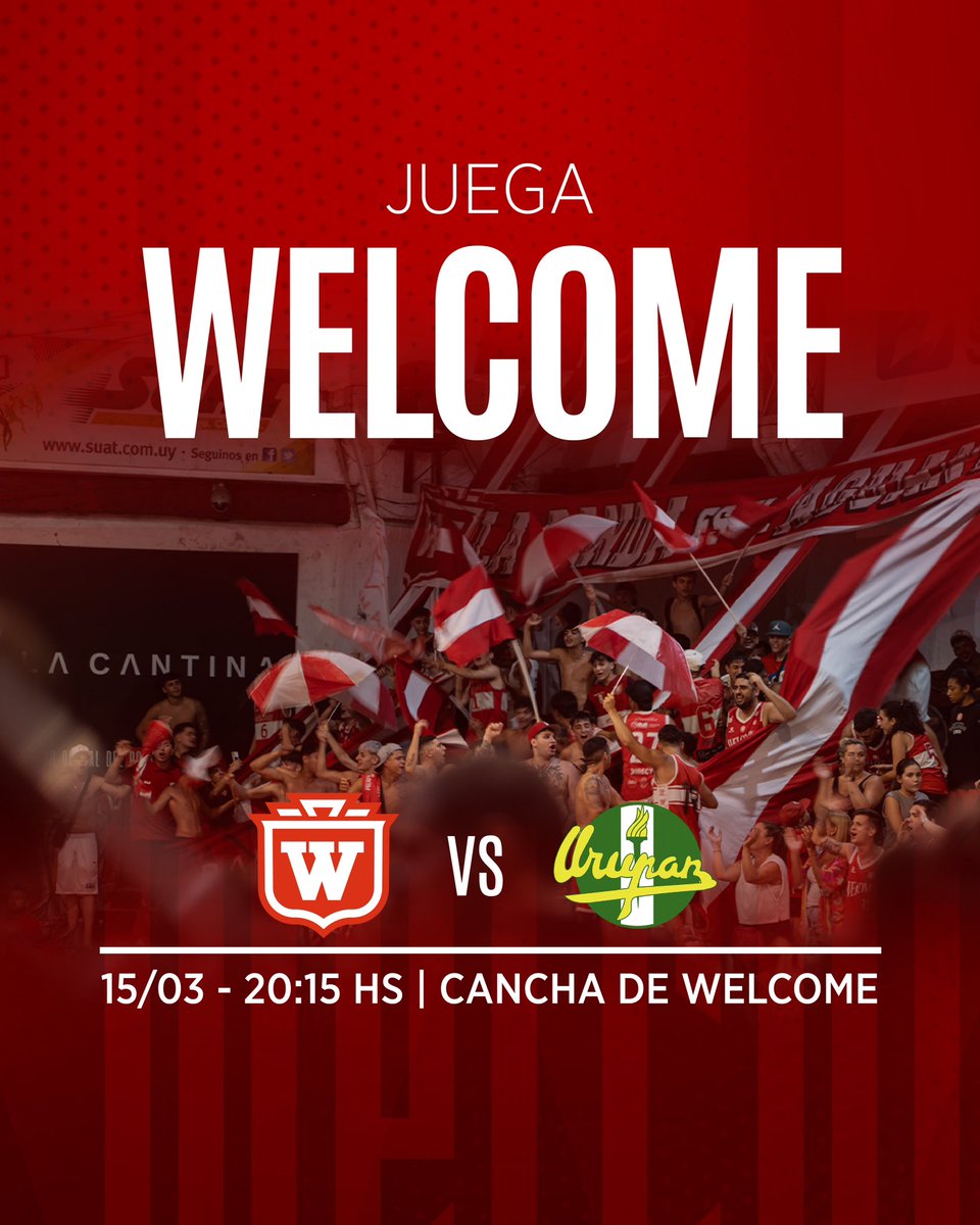 Welcome (@cawelcomeuy) on Twitter photo ¡JUEGA WELCOME! ❤️🤍
📆 15/03
🆚 <a href="/urupanpando/">Club Social y Deportivo Urupan</a>
🕔 20:15 hs
📍Welcome - Dr. Emilio Frugoni 934
¡Los esperamos a todos para alentar a la W! ¡JUEGA WELCOME! ❤️🤍
📆 15/03
🆚 <a href="/urupanpando/">Club Social y Deportivo Urupan</a>
🕔 20:15 hs
📍Welcome - Dr. Emilio Frugoni 934
¡Los esperamos a todos para alentar a la W!