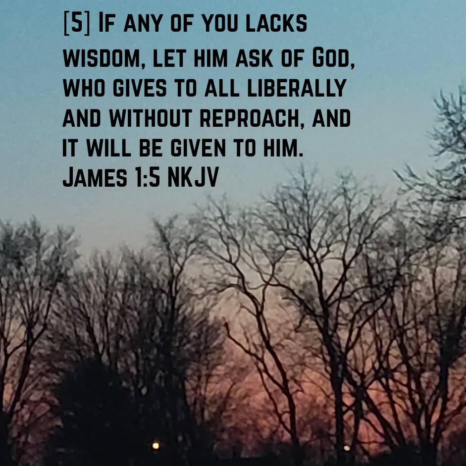 James 1:5 NKJV
[5] If any of you lacks wisdom, let him ask of God, who gives to all liberally and without reproach, and it will be given to him. 

bible.com/bible/114/jas.…