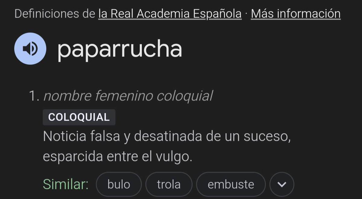 La peña diciendo "fake news" cuando en castellano tenemos una palabra maravillosa para eso: