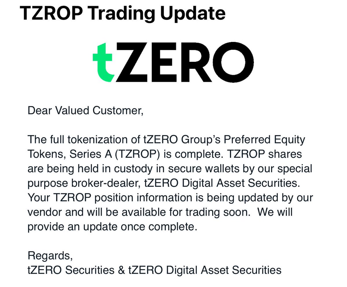Milestone day for ⁦<a href="/tZERO/">tZERO</a>⁩