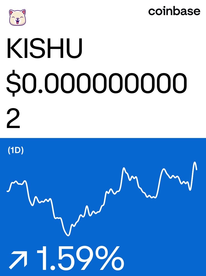 lnuKishu's tweet image. Kishu Inu on @Coinbase: coinbase.com/price/kishu-in…