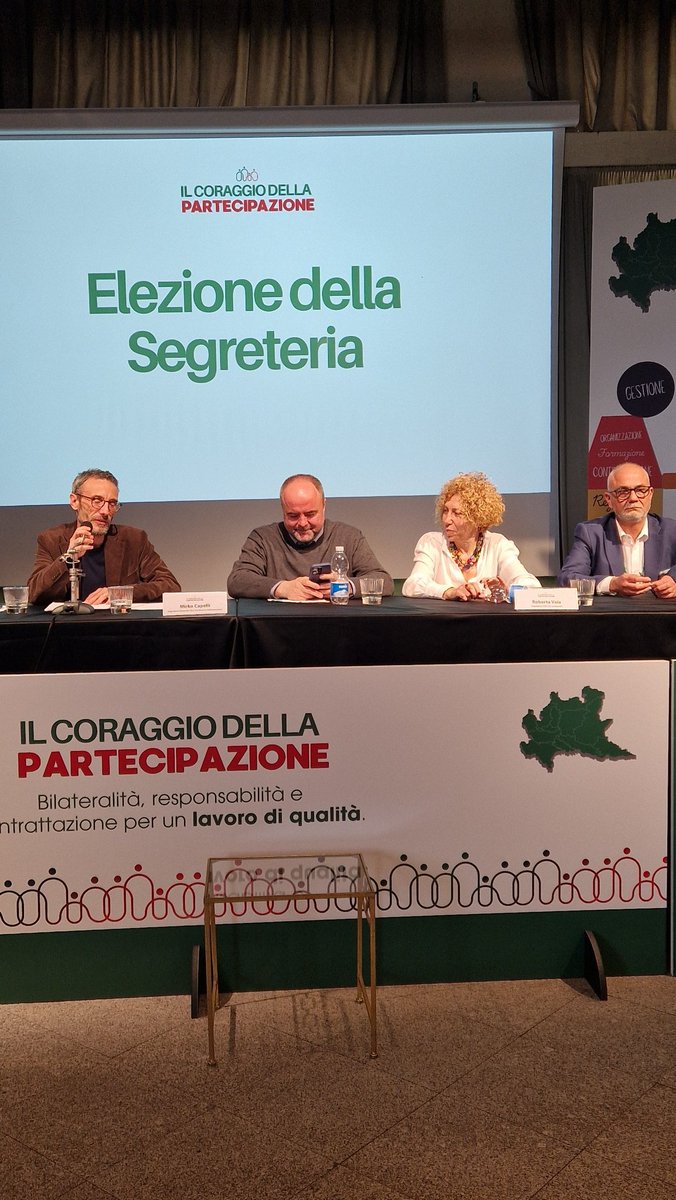 Rieletta la Segreteria: congratulazioni ad Alem Gracic <a href="/alemaga/">Alem Gracic</a> confermato Segretario Generale e a Sara Piazza e Giovanni D'Antuono componenti di Segreteria. Il nostro mandato sarà quello di mettere a terra le tante proposte uscite dal congresso #ilcoraggiodellapartecipazione