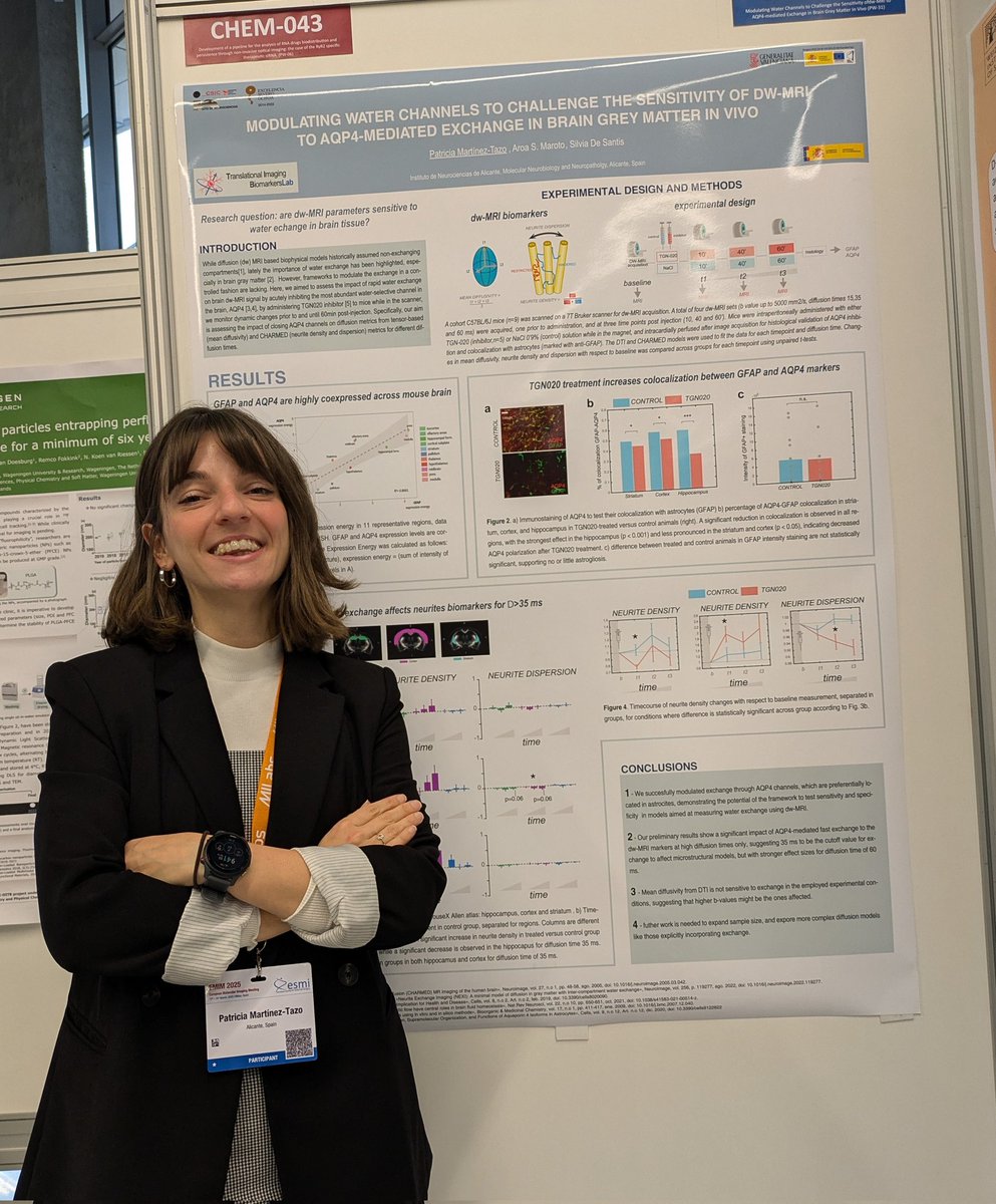 Patricia Martínez Tazo (@pmartineztazo) on Twitter photo Presenting our latest side proyect adressing #water_exchange contribution to #dwMRI signal 🧲 on advanced models with AQP4 inhibition! 🧪🧠 <a href="/LabMri/">DeSantis_Lab</a>
#EMIM2025 <a href="/ESMI_society/">European Society for Molecular Imaging - ESMI</a> Presenting our latest side proyect adressing #water_exchange contribution to #dwMRI signal 🧲 on advanced models with AQP4 inhibition! 🧪🧠 <a href="/LabMri/">DeSantis_Lab</a>
#EMIM2025 <a href="/ESMI_society/">European Society for Molecular Imaging - ESMI</a>