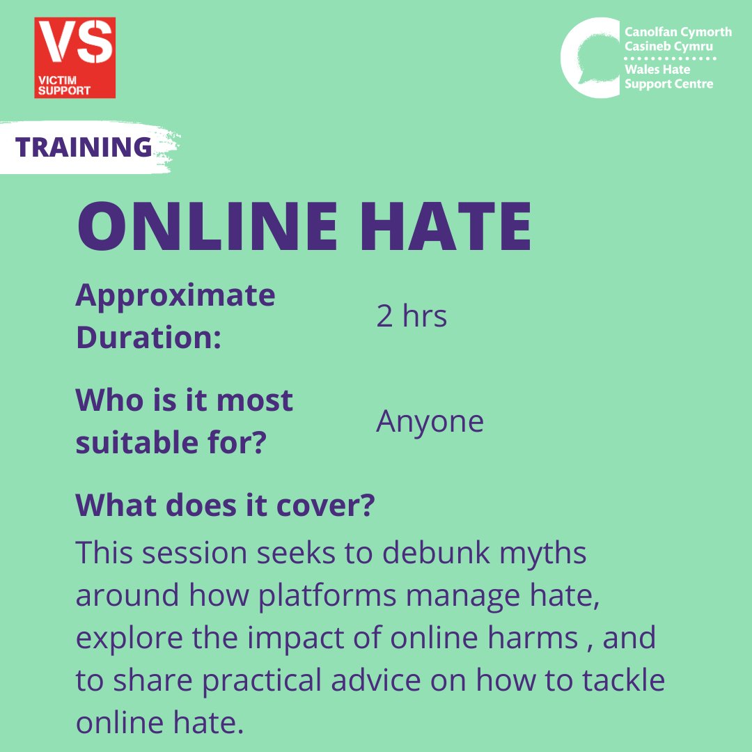 Online hate is more widespread than ever before. Join us for a free session on understanding the complex world of online hate.

Register your interest here, and a member of the team will be in touch:

forms.microsoft.com/e/cZHDHYhgH8

#OnlineHate   #HateHurtsWales
