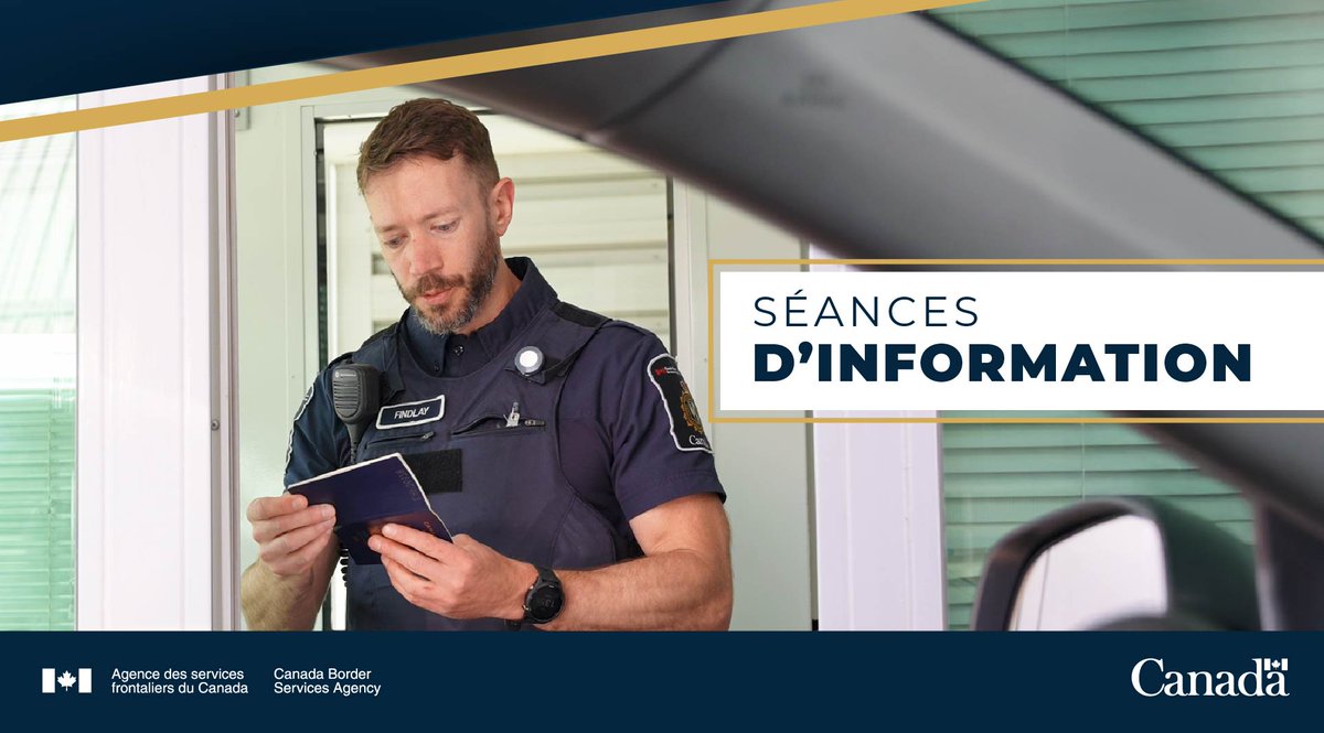 FrontiereCan's tweet photo. Êtes-vous bilingue et intéressé de devenir agent/agente des services frontaliers? Joignez notre séance d'information virtuelle le 17 mars, animée par des agents bilingues des #ServicesFrontaliers. Inscrivez-vous ici : https://t.co/9uKYlGilXi
#EmploisASFC #MoisDeLaFrancophonie https://t.co/9N35k52UhF