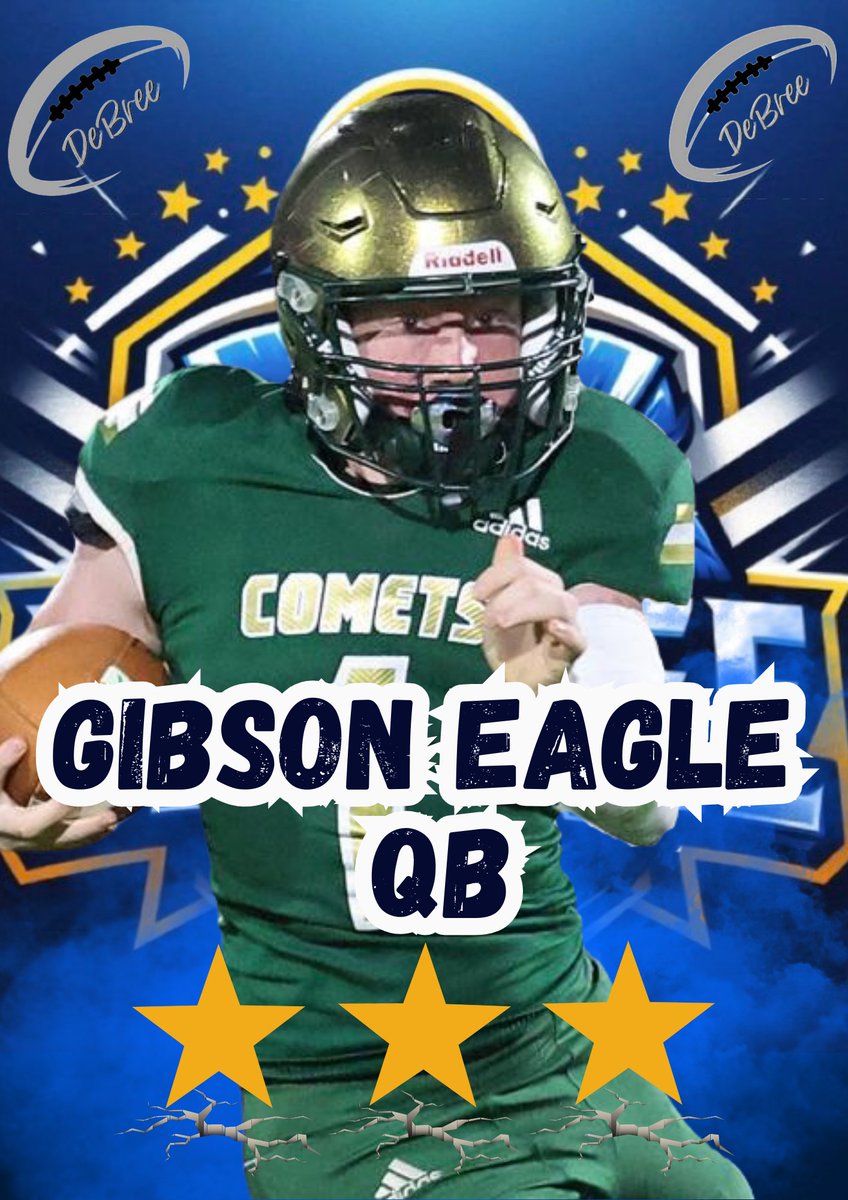 Derek Bertrand(DeBree Football) (@derekbertrand15) on Twitter photo Congratulations to our newest DeBree Star Athlete, Gibson Eagle <a href="/GibsonEagl90120/">Gibson Eagle</a>⚡️ Gibson comes to us from the Eastern HS Comets and is a top QB that gives defenses in the area nightmares‼️I believe big things are coming as he goes into his junior year‼️For full article follow Congratulations to our newest DeBree Star Athlete, Gibson Eagle <a href="/GibsonEagl90120/">Gibson Eagle</a>⚡️ Gibson comes to us from the Eastern HS Comets and is a top QB that gives defenses in the area nightmares‼️I believe big things are coming as he goes into his junior year‼️For full article follow