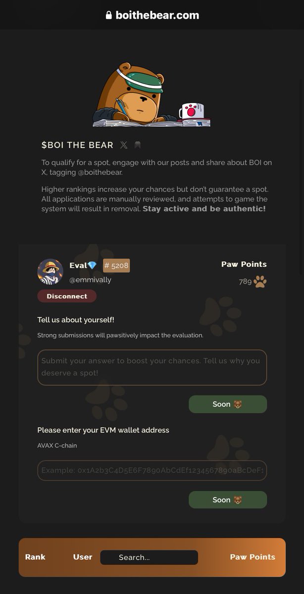 At first I thought I should give up but winners don’t quit.

Help me earn $BOI
Help me comment <a href="/Boithebear/">BOI</a> 
Let’s help each other get this win.