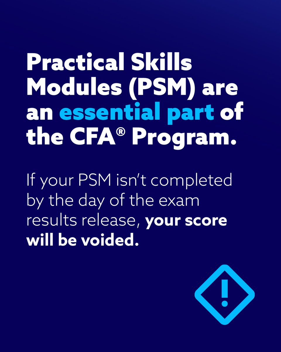 CFAProgram's tweet image. 🧩 Don’t forget about this piece of the puzzle!
Log on today to complete your PSM – make sure you do it before results day!