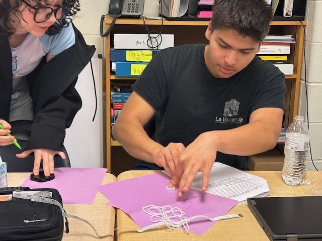 IRHBraves's tweet photo. For Pi Day, physics students became π detectives! 🕵️‍♂️ They measured 7 round objects using calipers, yarn &amp; more, graphed data, found π using the slope, and analyzed percent error—then celebrated their discoveries with a delicious round snack of choice! 🥧🎉 #PiDay  #BravesRISE https://t.co/el8bQ4P33B