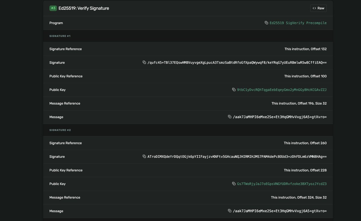 Current solana tx size can only take up to 7 ed25519 signature verification on-chain for different signers. Too small for me, there is no space for other instructions.

I m gona hack it. Targeting 9-11