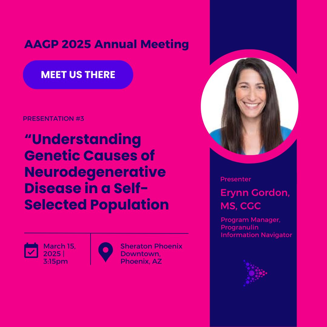 We’re attending the #AAGP2025 in Phoenix, AZ
📅 March 14-16, 2025
🎯 Sheraton Phoenix Downtown, Phoenix, AZ

Come find us at our booth—we’d love to connect and share how we’re supporting individuals and families affected by #FTD 💜

#PrograngulinInformationNavigator