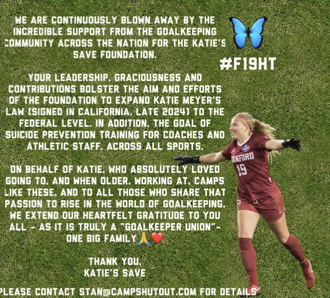 KATIE’S SAVE SCHOLARSHIP

I strongly believe in helping Katie’s Save and goalkeepers. Please feel free to pass along to whomever it is you get your GK from. Collectively we can make a difference! #GKunion