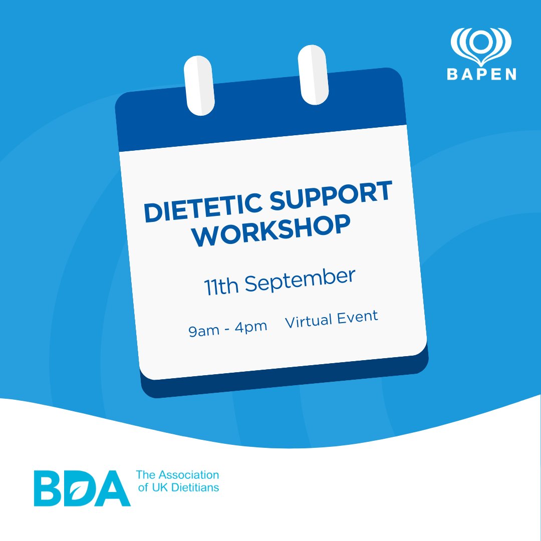 BAPEN UK (@bapenuk) on Twitter photo In September, <a href="/BDA_Dietitians/">British Dietetic Association</a> is hosting a Dietetic Support Workshop.
The course aims to support the nutrition workforce in acute and community settings and is a great opportunity for those starting out in new positions.
Book your place: bit.ly/430yx8q In September, <a href="/BDA_Dietitians/">British Dietetic Association</a> is hosting a Dietetic Support Workshop.
The course aims to support the nutrition workforce in acute and community settings and is a great opportunity for those starting out in new positions.
Book your place: bit.ly/430yx8q