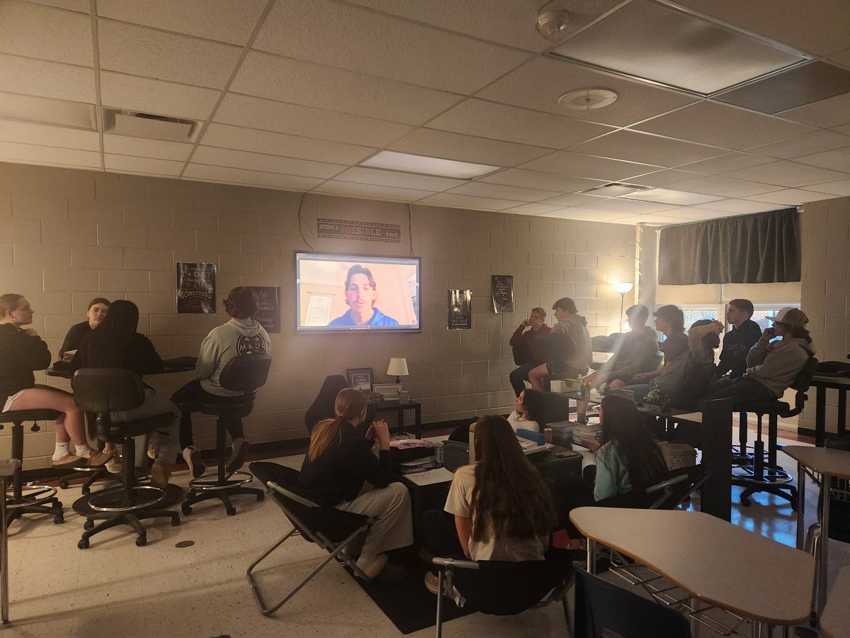 My career exploration class enjoyed hearing all about being a college athlete, the recruiting process, and the importance of good grades from Max before he heads out to the field this morning.