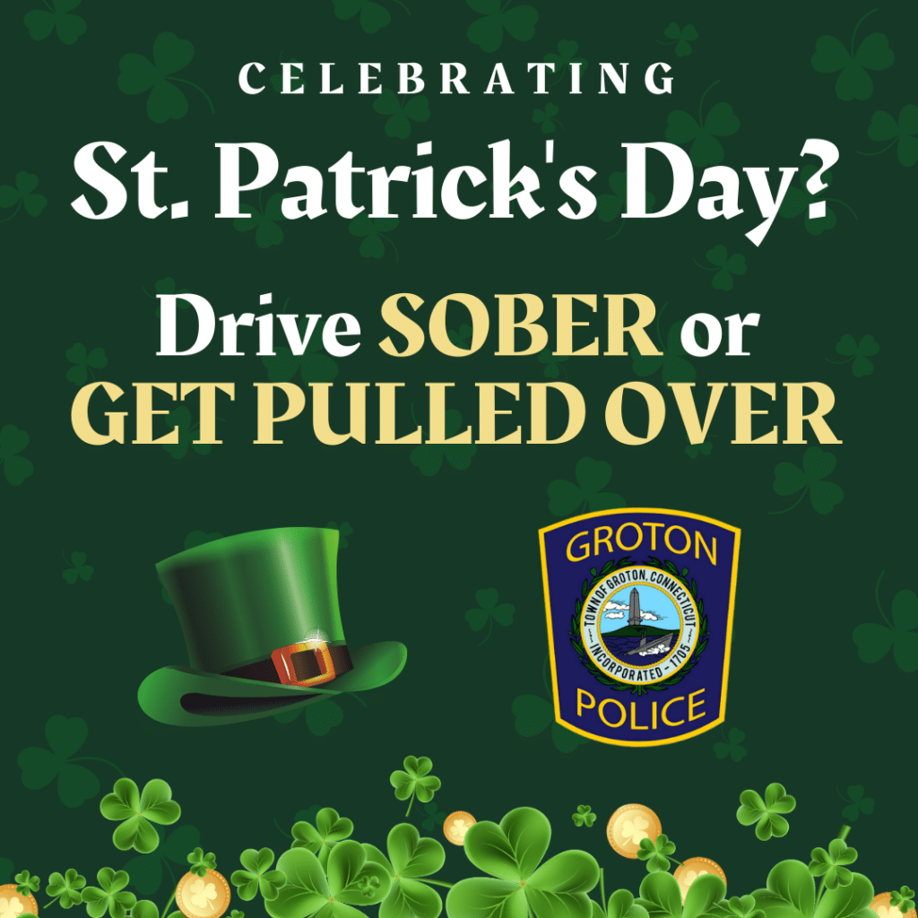 St. Patrick’s Day ​Public Service Announcement from the Town of Groton Police Department: ☘️ Safe St. Patrick's Day Celebrations &amp; Mystic Irish Parade Information ☘️ The Town of Groton Police Department is here to help ensure a fun and safe St.… grotonpolice.org/st-patricks-da…