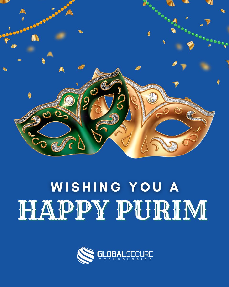 GSecureTech's tweet image. Wishing you a Happy &amp;amp; Secure Purim from @gsecuretech!

#globalsecuretechnologies #happypurim #purim2025
