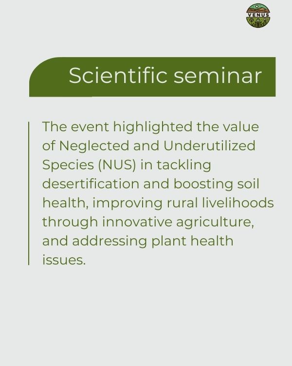 venusproject_pr's tweet photo. 🌱 VENUS Project Update: We successfully hosted a seminar on sustainable land management and NUS valorization. Thanks to all participants! #VENUS_Project #SustainableAgriculture https://t.co/JaHln60swY