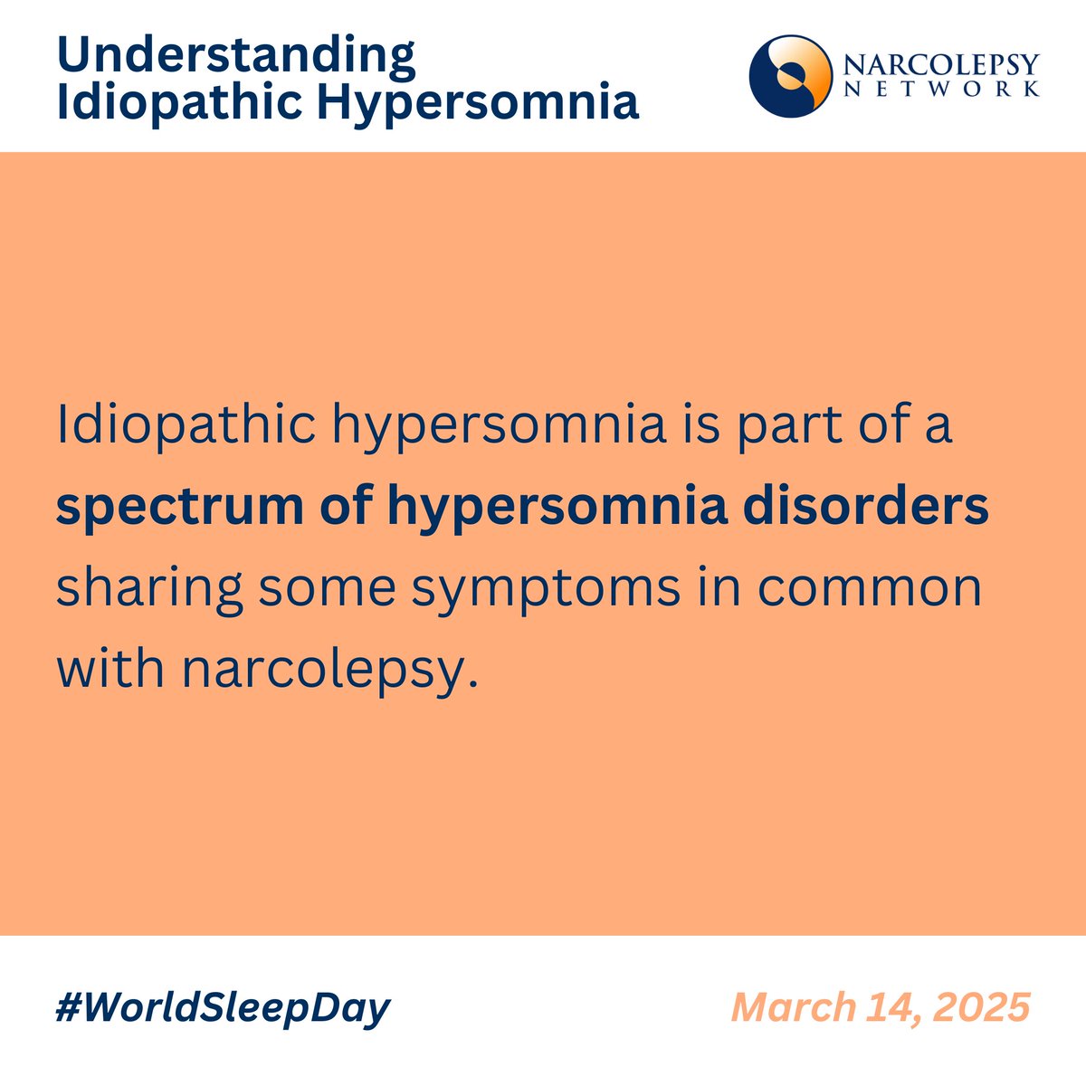 It's #WorldSleepDay! A global day to raise awareness for sleep health. Join us in raising awareness for IH by sharing our Understanding IH graphics: ow.ly/9LG850VhruQ ✨

Thank you to our Awareness &amp; Education sponsors and supporters: Avadel and Takeda.