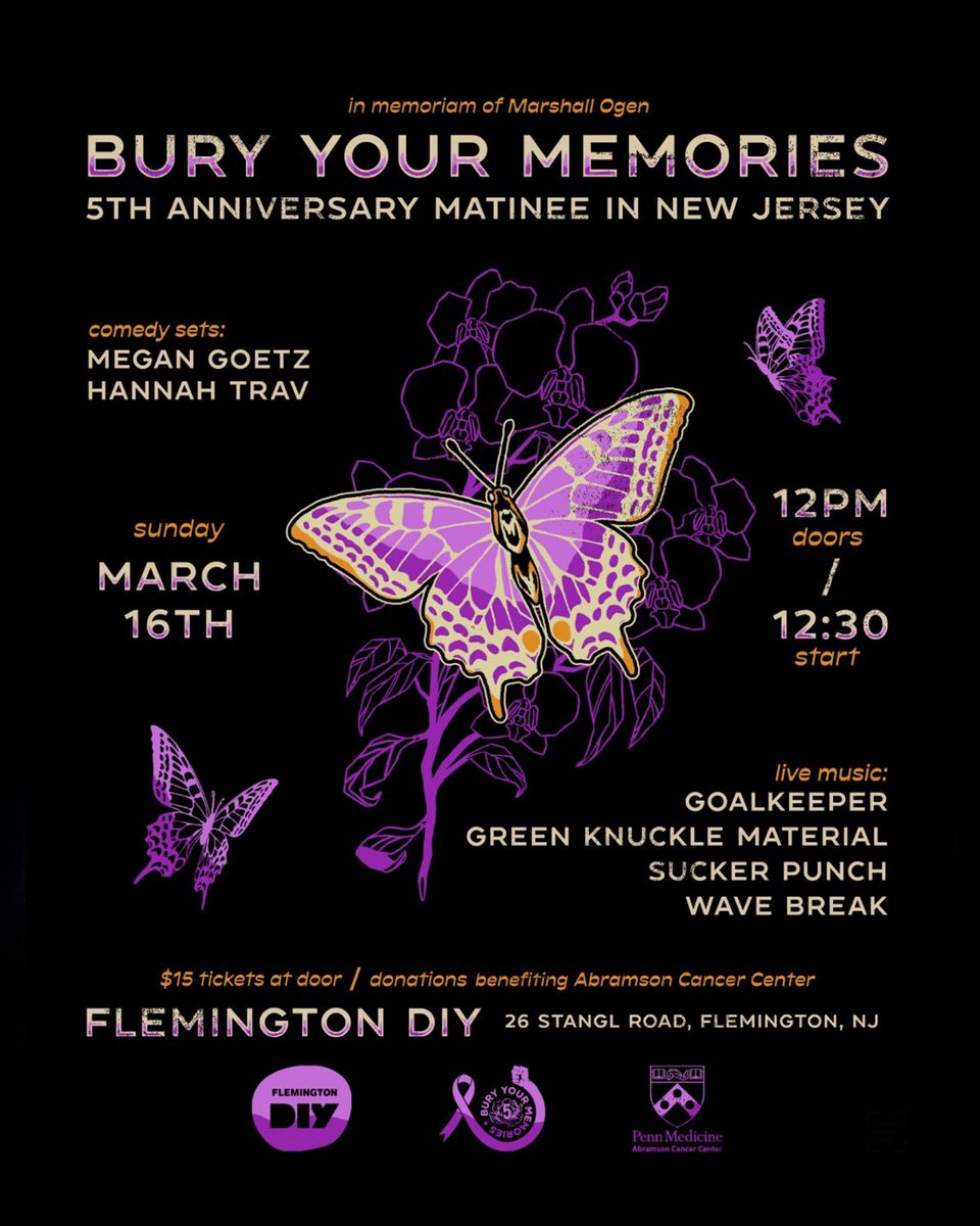 Sucker Punch (@suckerpunch_ec) on Twitter photo This Sunday! Catch a matinee show in Flemington, NJ with yours truly, <a href="/goalkeeperband/">Goalkeeper</a> <a href="/gkmbandnj/">Green Knuckle Material</a> and <a href="/wavebreakband/">Wave Break β€οΈβπ₯</a>
Come out for a great cause and be home for bedtime π This Sunday! Catch a matinee show in Flemington, NJ with yours truly, <a href="/goalkeeperband/">Goalkeeper</a> <a href="/gkmbandnj/">Green Knuckle Material</a> and <a href="/wavebreakband/">Wave Break β€οΈβπ₯</a>
Come out for a great cause and be home for bedtime π