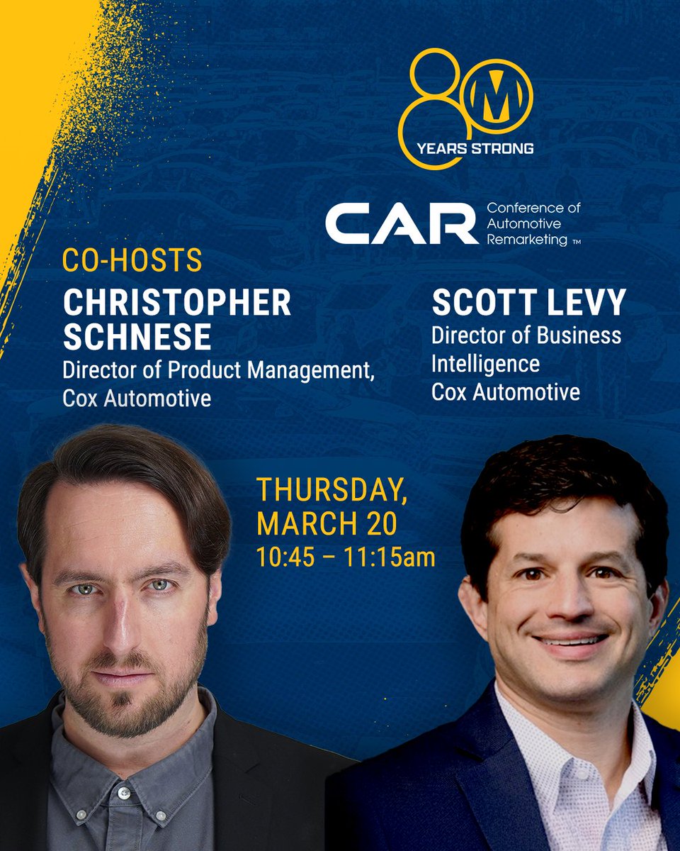 Manheim (@manheim_us) on Twitter photo From getting a detailed look at the state of the industry to leveraging AI and navigating the evolving EV landscape, the most important issues facing the industry are taking center stage at #CAR2025. From getting a detailed look at the state of the industry to leveraging AI and navigating the evolving EV landscape, the most important issues facing the industry are taking center stage at #CAR2025.