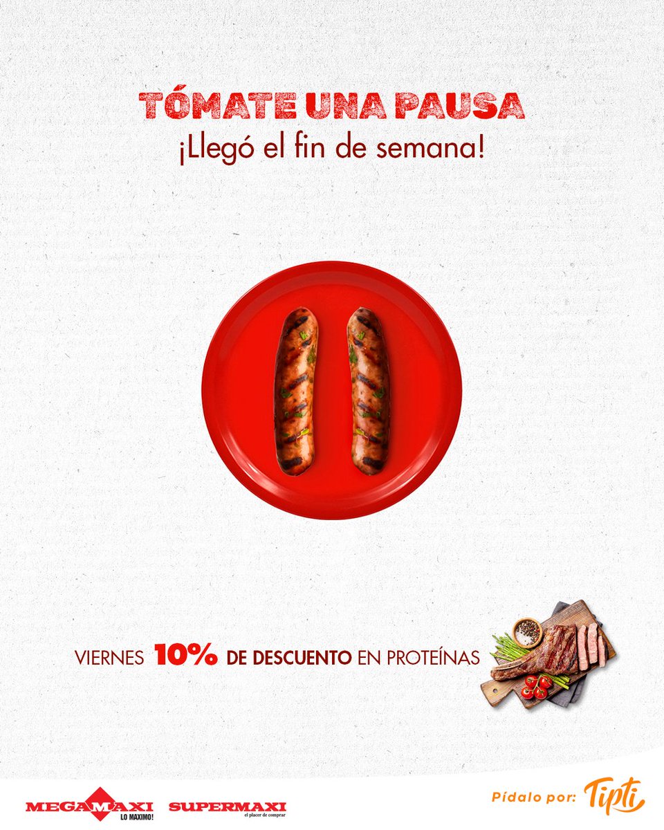 🍗¡Al fin es viernes!😍

Prepárate para el fin de semana con la mejor promoción en proteínas. Adquiere el 10% de descuento🤑

🛒 Pídalo a través de @tipti.market o tipti.com.ec 🧡