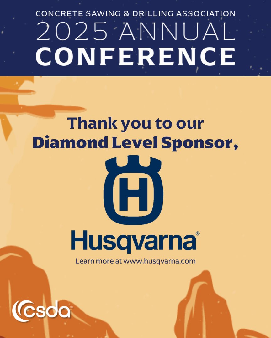 Special thanks to Husqvarna for proudly supporting the 2025 CSDA Annual Conference as a 𝗗𝗶𝗮𝗺𝗼𝗻𝗱 𝗟𝗲𝘃𝗲𝗹 𝗦𝗽𝗼𝗻𝘀𝗼𝗿! We truly value your contribution. Explore their advanced solutions and products at husqvarna.com