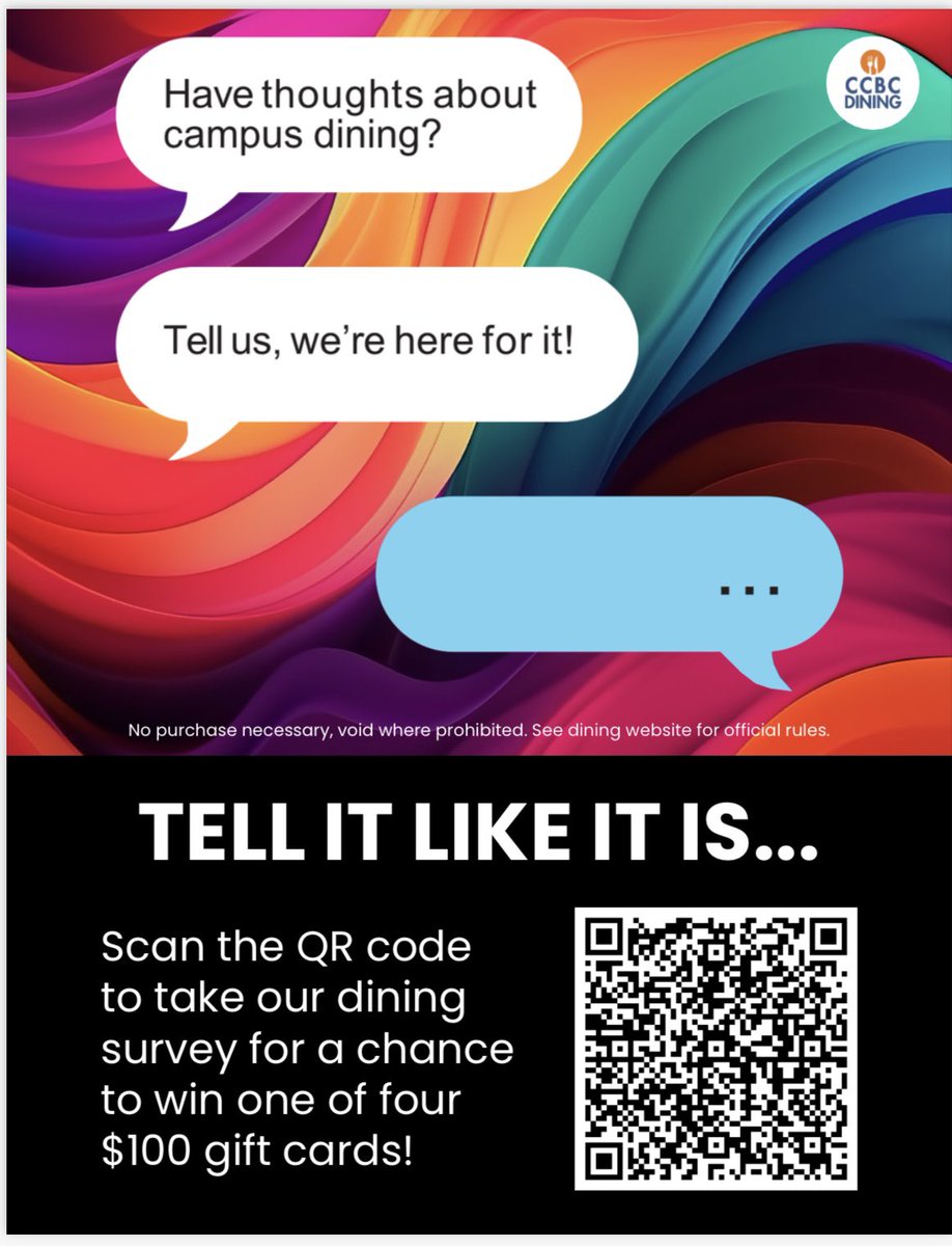 ccbcdining's tweet image. Please take a minute to complete our Spring Customer Service Survey