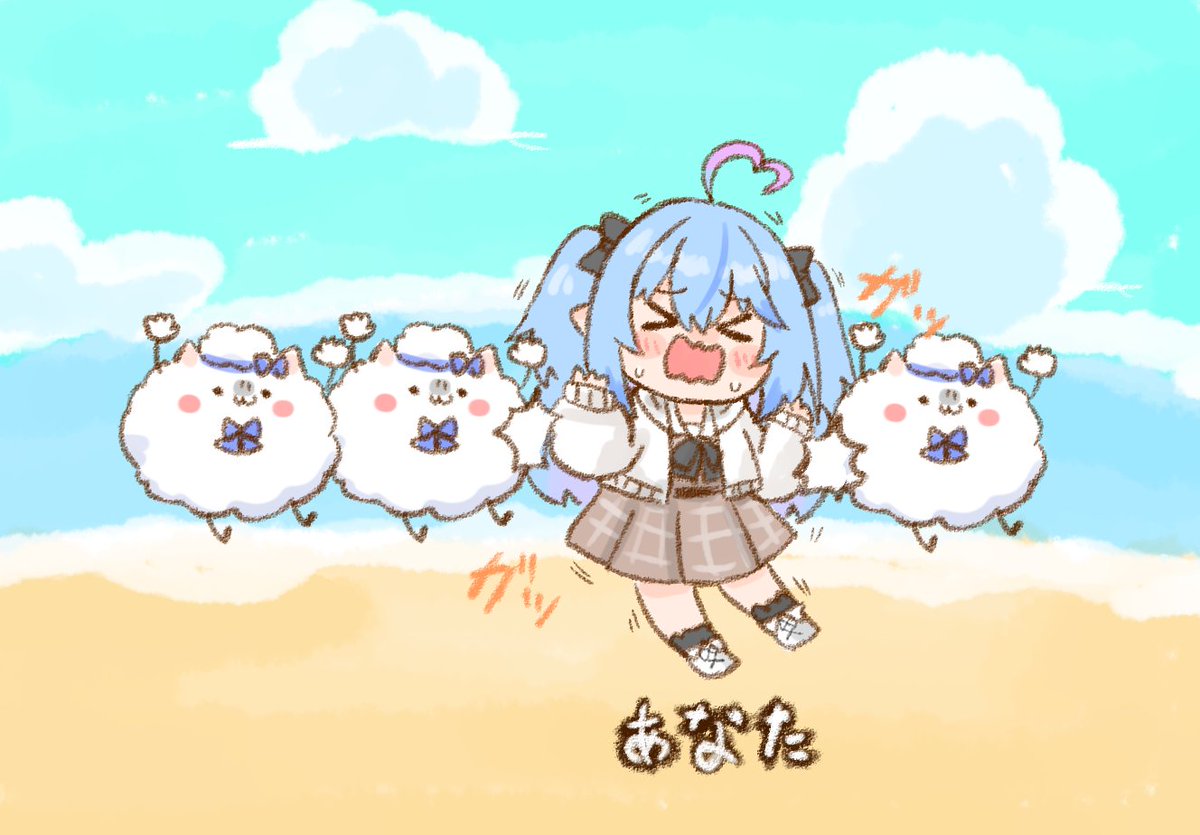 雪花ラミィ 「ラミちゃんのリズム天国ホント好き #らみあーと 」|ねこやまのイラスト