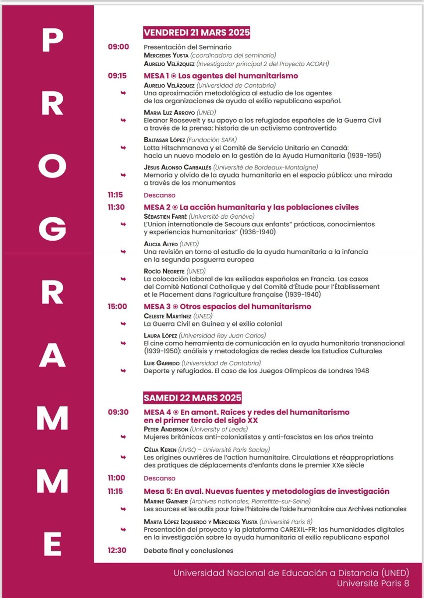 La semana próxima organizamos este maravilloso seminario en el Colegio de España en Paris. Hablaremos de exilios y de ayuda humanitaria, así que si estáis por allí, no os lo perdáis:)
