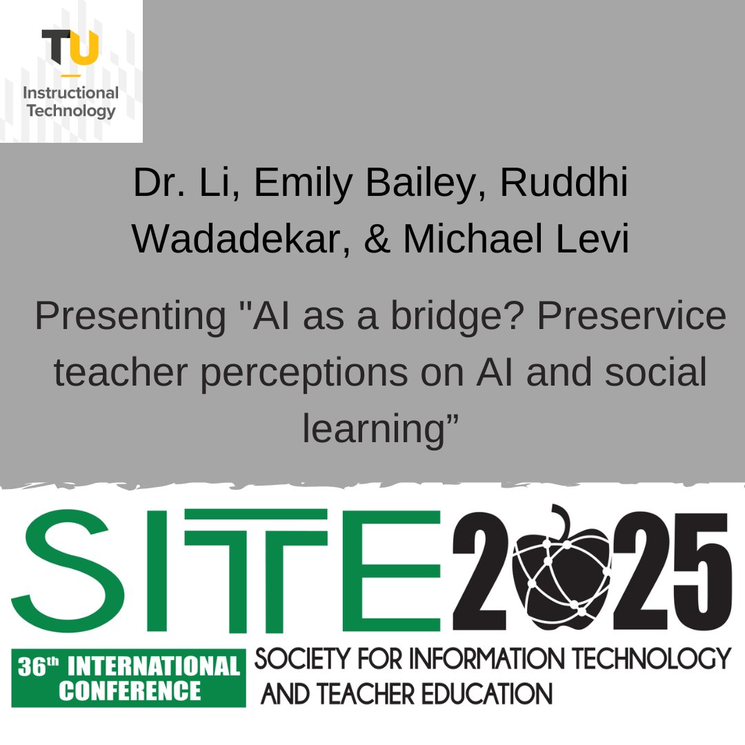 TowsonISTC's tweet image. Here are more student/faculty presenting at SITE next week!