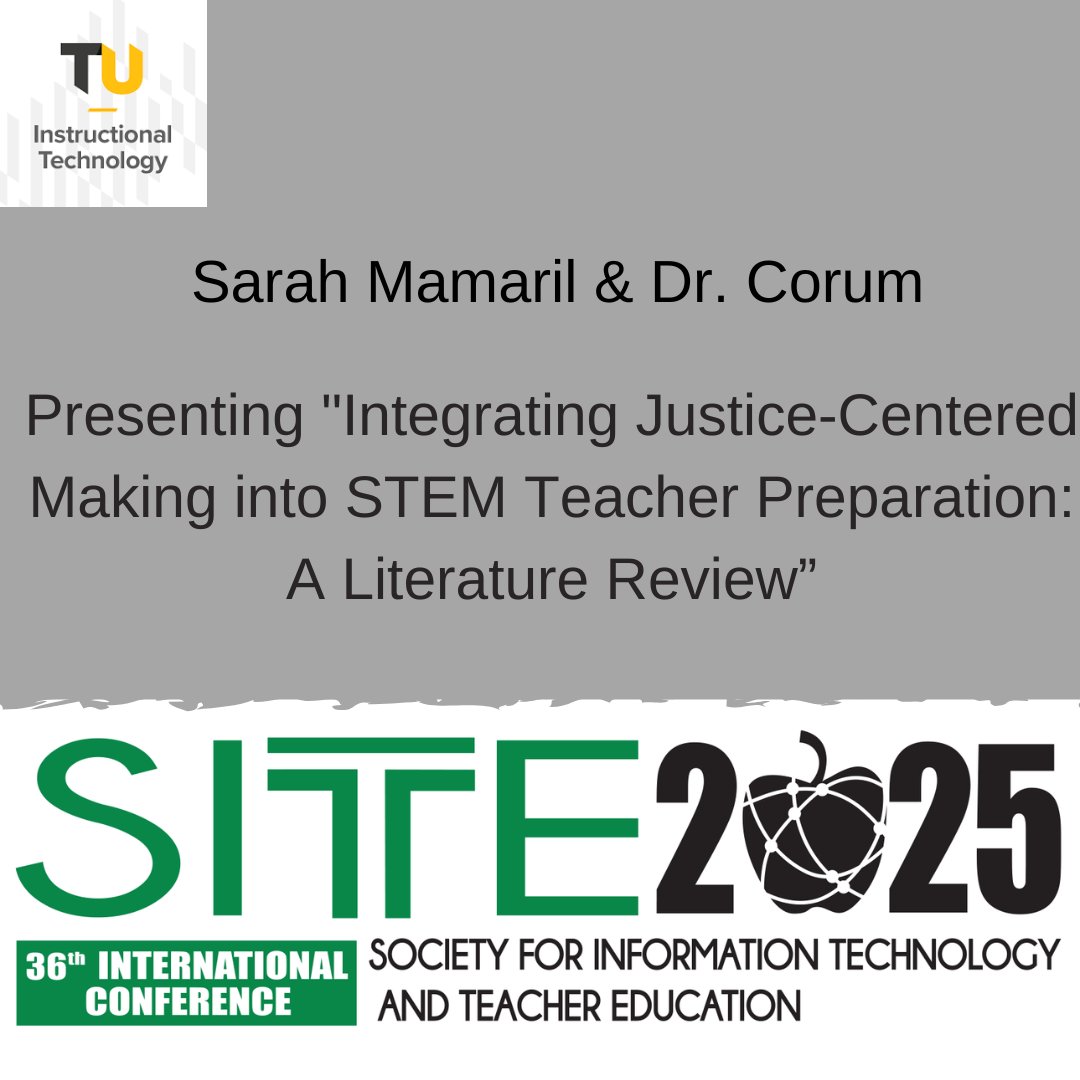 TowsonISTC's tweet image. Here are more student/faculty presenting at SITE next week!