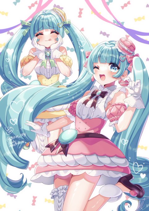 ホワイトデーっぽいマカロンミクさん
#ホワイトデー2025 
#ホワイトデー 