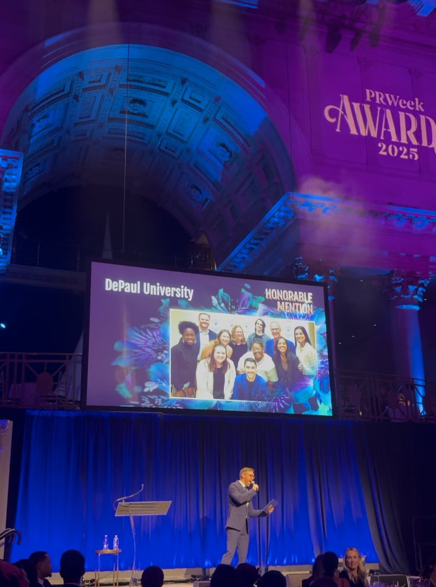 Truly enjoyed attending the @PRWeek Awards in NYC! Our <a href="/DePaulPRAD/">PRAD Program</a> program received honorable mention (2nd place)!