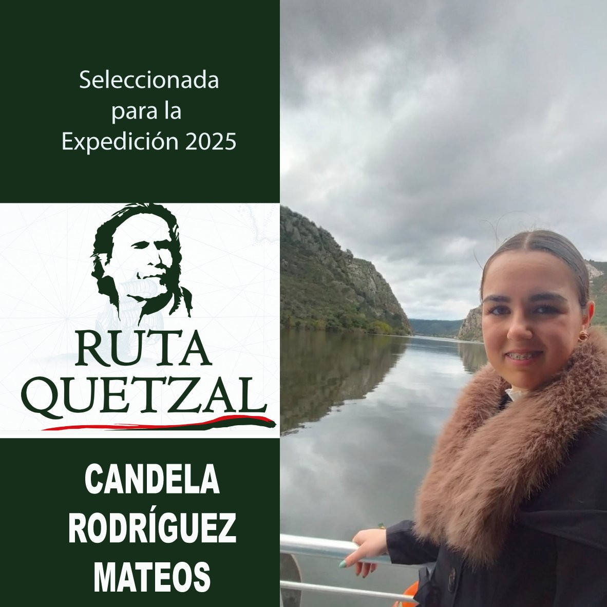 Felicitamos a nuestra alumna de 4°ESO Candela Rodríguez Mateos, que ha sido seleccionada para la Ruta Quetzal 2025 por su expediente académico. ¡Enhorabuena!