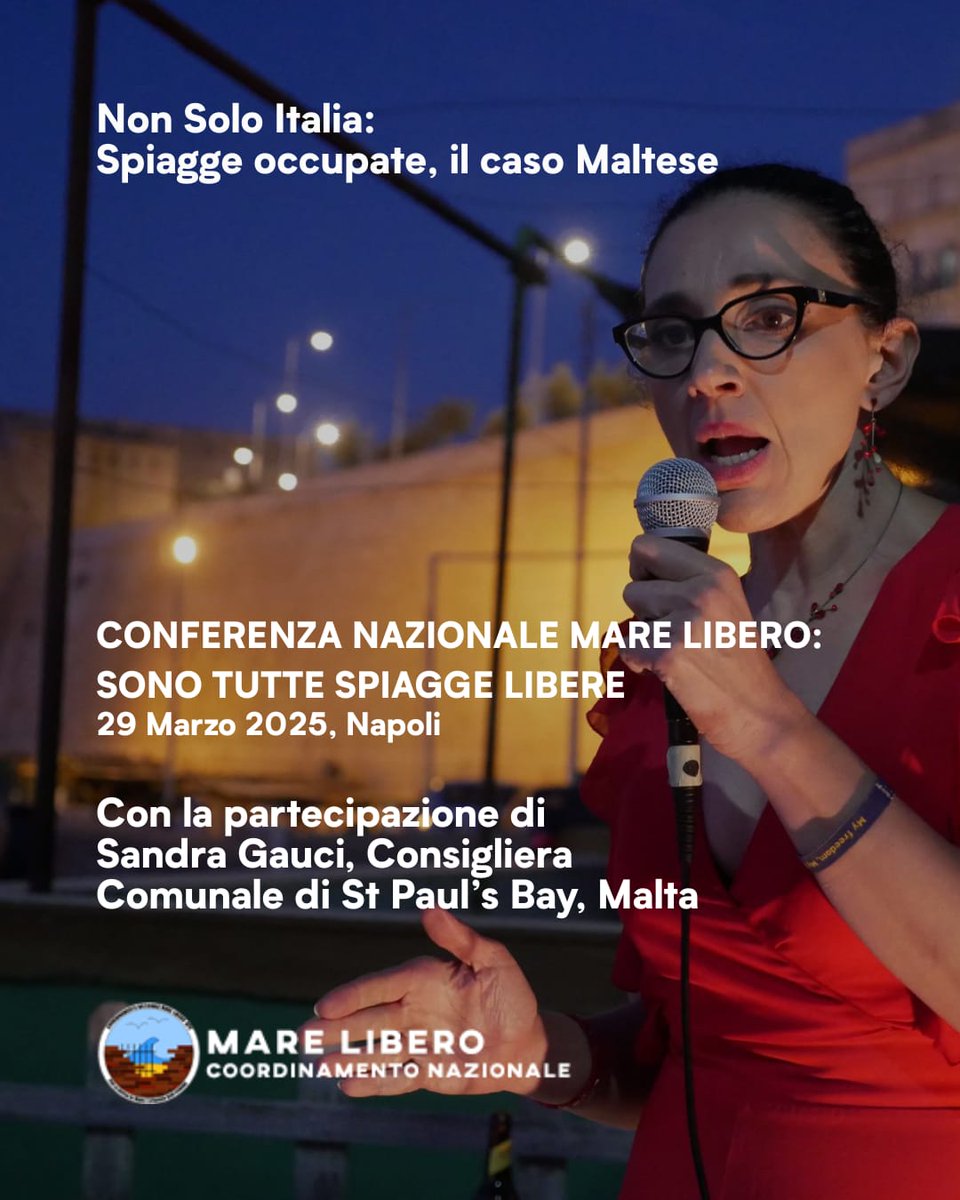 Proud to be invited by Mare Libero to talk about the occupation of our coast and beaches by private interests. Not just St Paul's Bay. Not just Malta. Not just Italy.
Looking forward to visiting Naples to discuss with like minded activists and bring home ideas to protect ourCOAST