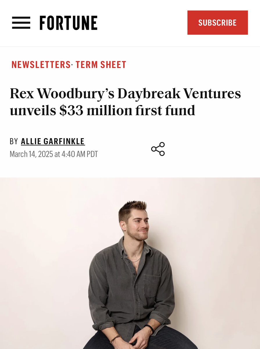 I’m thrilled to (formally) announce Daybreak Fund I, a $33M venture fund built to be the first check