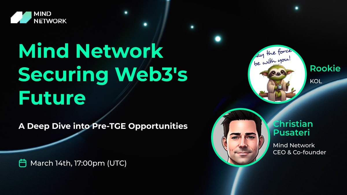 AMA serilerimize Web3 ekosisteminde veri güvenliği ve gizliliğini bir üst seviyeye taşıyan
👉 <a href="/mindnetwork_xyz/">Mind Network</a>
projesiyle devam ediyoruz.

Bu akşam 20.00'de Twiiter Space yayını yapacağız.  

Bundan sonra piyasada sıkça duyacağınız Tam Homomorfik Şifreleme (FHE) teknolojisi