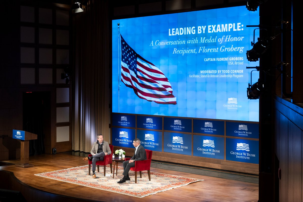 TheBushCenter's tweet image. Last month, the Bush Institute hosted over 100 alumni from the #StandTo Veteran Leadership Program for a day of connection, leadership training, and guest speakers. The alumni network is an integral part of the Veteran Leadership Program.  

Read the recap: