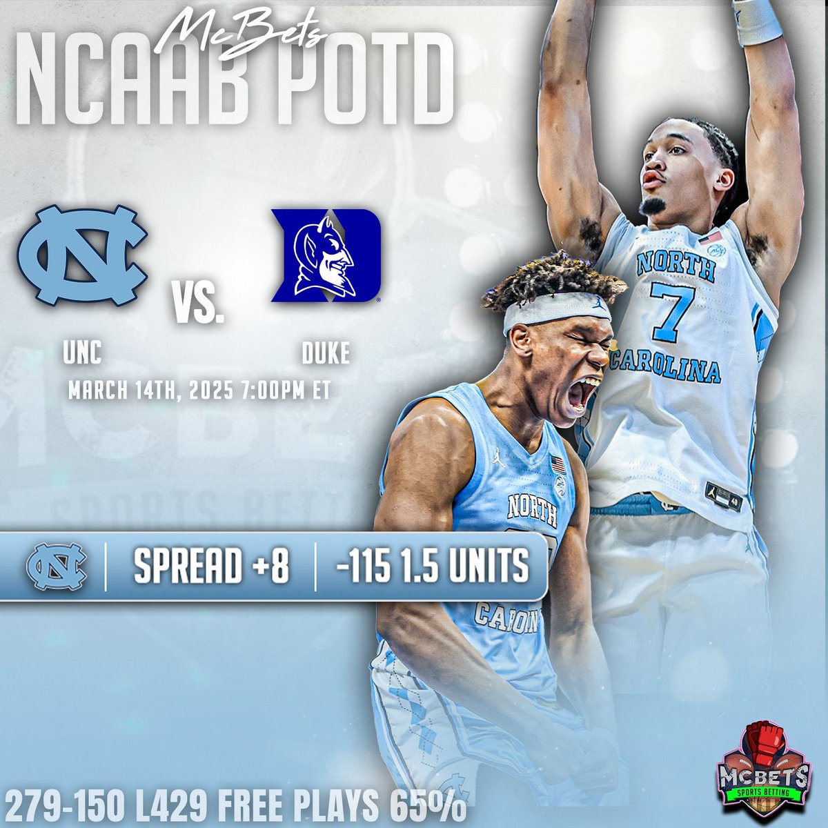 McBetss's tweet image. FREE #NCAAB BANGER🏀🏀🏀

150 LIKES/RTs = BONUS FREE PLAY  🔨

CLICK FOR FREE 7 DAYS OF VIP⬇️
dubclub.win/r/p/pri-nqcfd/…

VIP has won 13 out of the last 14 days✅

𝟔𝟓-𝟑𝟒 𝐨𝐮𝐫 𝐥𝐚𝐬𝐭 𝟗𝟗 𝐅𝐑𝐄𝐄 𝐩𝐥𝐚𝐲𝐬 (𝟔𝟓%)