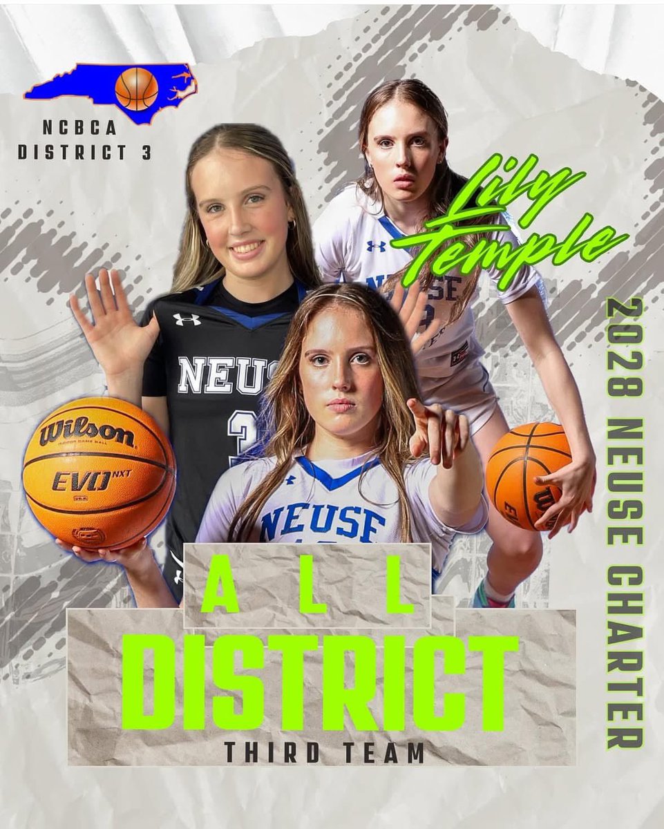 Congratulations to Lily Temple  for receiving All District 3rd Team honors for the 2024-25 season. 👏🏀 She’s the only freshman in District 3 to receive this recognition! Great job this year LT! 🌟