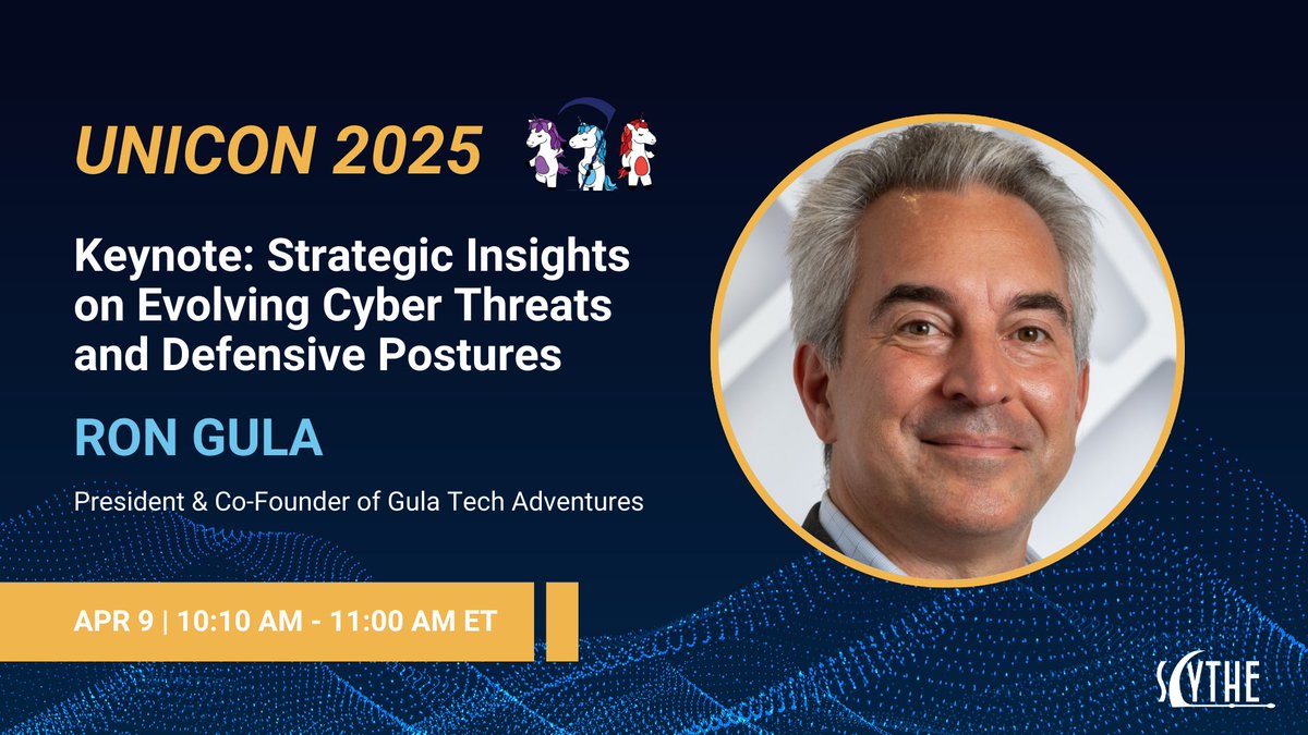 Speaker Spotlight: Ron Gula (<a href="/RonGula/">Ron Gula</a>)

Kicking off UniCon 2025, we’re thrilled to welcome Ron Gula, President &amp; Co-Founder of Gula Tech Adventures, as our keynote speaker! Ron has been a driving force in cybersecurity, helping organizations redefine their defensive strategies