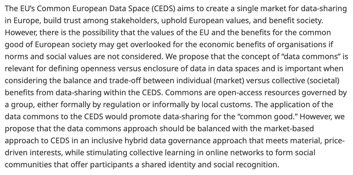 Data & Policy (@data_and_policy) on Twitter photo New commentary article published!
Data for the common good in the common European data space
👉bit.ly/4i7mECu
By Olga M.C. van der Valk and Mark Ryan (<a href="/WUR/">Wageningen U&R</a>)
#data #datacommons #datasharing #datagovernance #CEDS #CommonEuropeanDataSpace #EU #values New commentary article published!
Data for the common good in the common European data space
👉bit.ly/4i7mECu
By Olga M.C. van der Valk and Mark Ryan (<a href="/WUR/">Wageningen U&R</a>)
#data #datacommons #datasharing #datagovernance #CEDS #CommonEuropeanDataSpace #EU #values