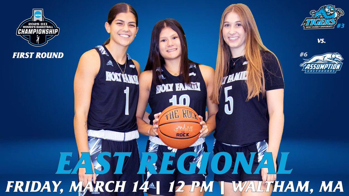 Holy Family Tigers (@gohfutigers) on Twitter photo .<a href="/HolyFamily_WBB/">Holy Family Women’s Basketball</a> makes its first <a href="/NCAADII/">NCAA Division II</a> Tournament appearance in nine years, tipping off the East Regional against six seed Assumption.
📹: flocollege.com/signup?redirec…
📊: bentleyfalcons.com/sidearmstats/w… .<a href="/HolyFamily_WBB/">Holy Family Women’s Basketball</a> makes its first <a href="/NCAADII/">NCAA Division II</a> Tournament appearance in nine years, tipping off the East Regional against six seed Assumption.
📹: flocollege.com/signup?redirec…
📊: bentleyfalcons.com/sidearmstats/w…