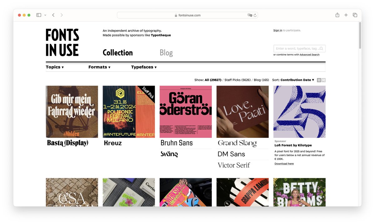 타이포그래피 교수님이 알려주신 사이트 ◠‿◠
1. abcdinamo.com
2. grillitype.com
3. pangrampangram.com
4. fontsinuse.com